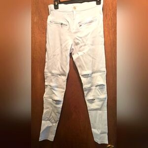 Aiweiyi White Skinny Jeans/leggins with Zipper Details Sz13 NWT